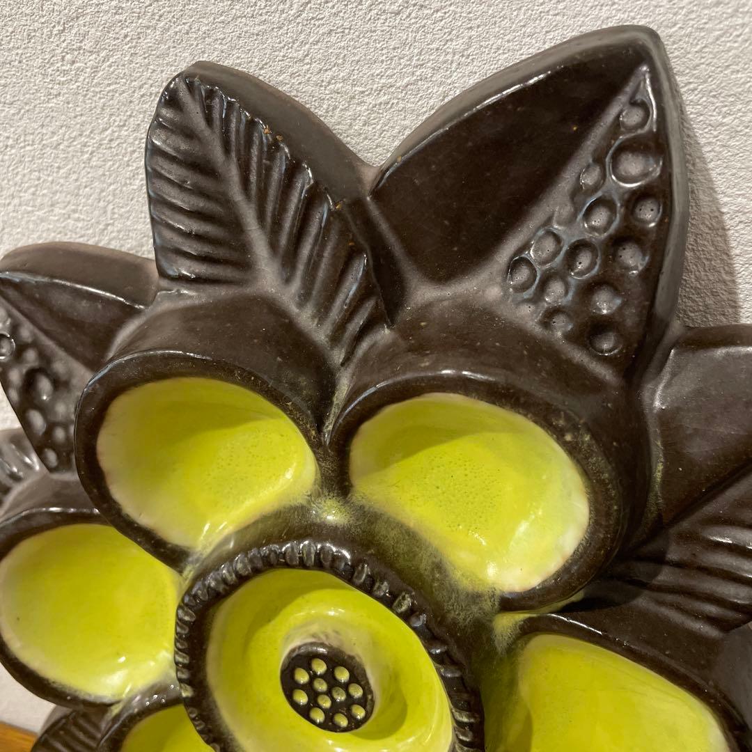 ウプサラエクビー Upsala Ekeby 黄色の花の陶板