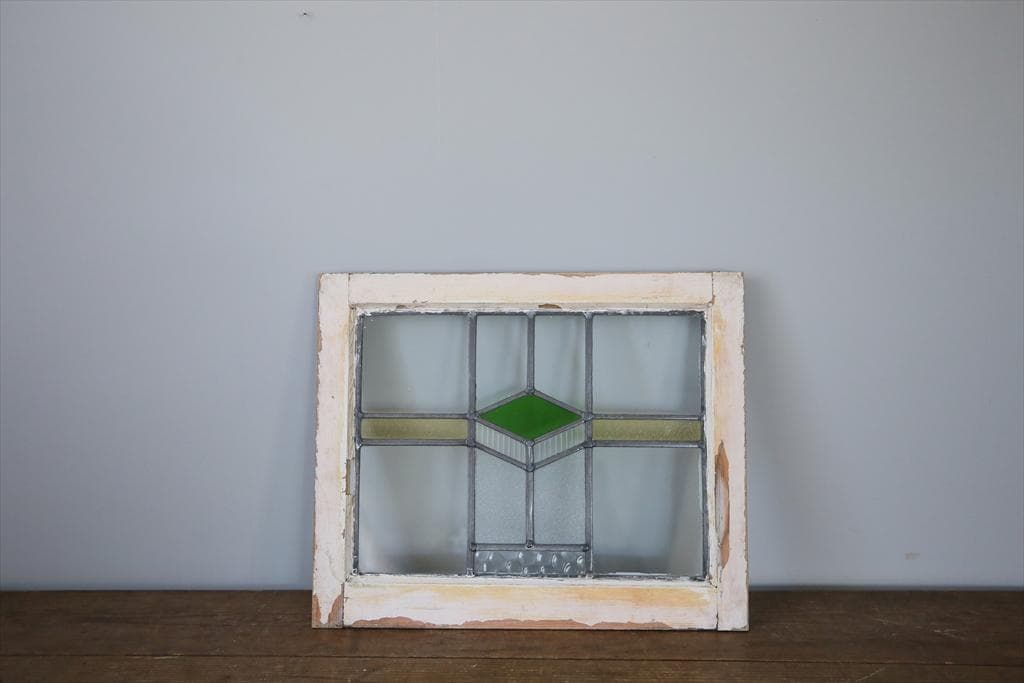 英国アンティークステンドグラス窓枠/ガラスウィンドウ/建具(84-212-6)