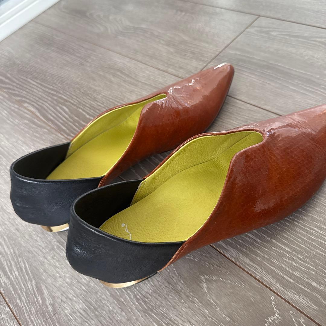 美品　MANA 37 ふかふかバブーシュ　23.5 ブラウン　ブラック