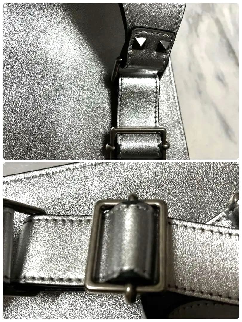 VALENTINO ヴァレンティノガラヴァーニ　シルバー ボディバッグ VLTN