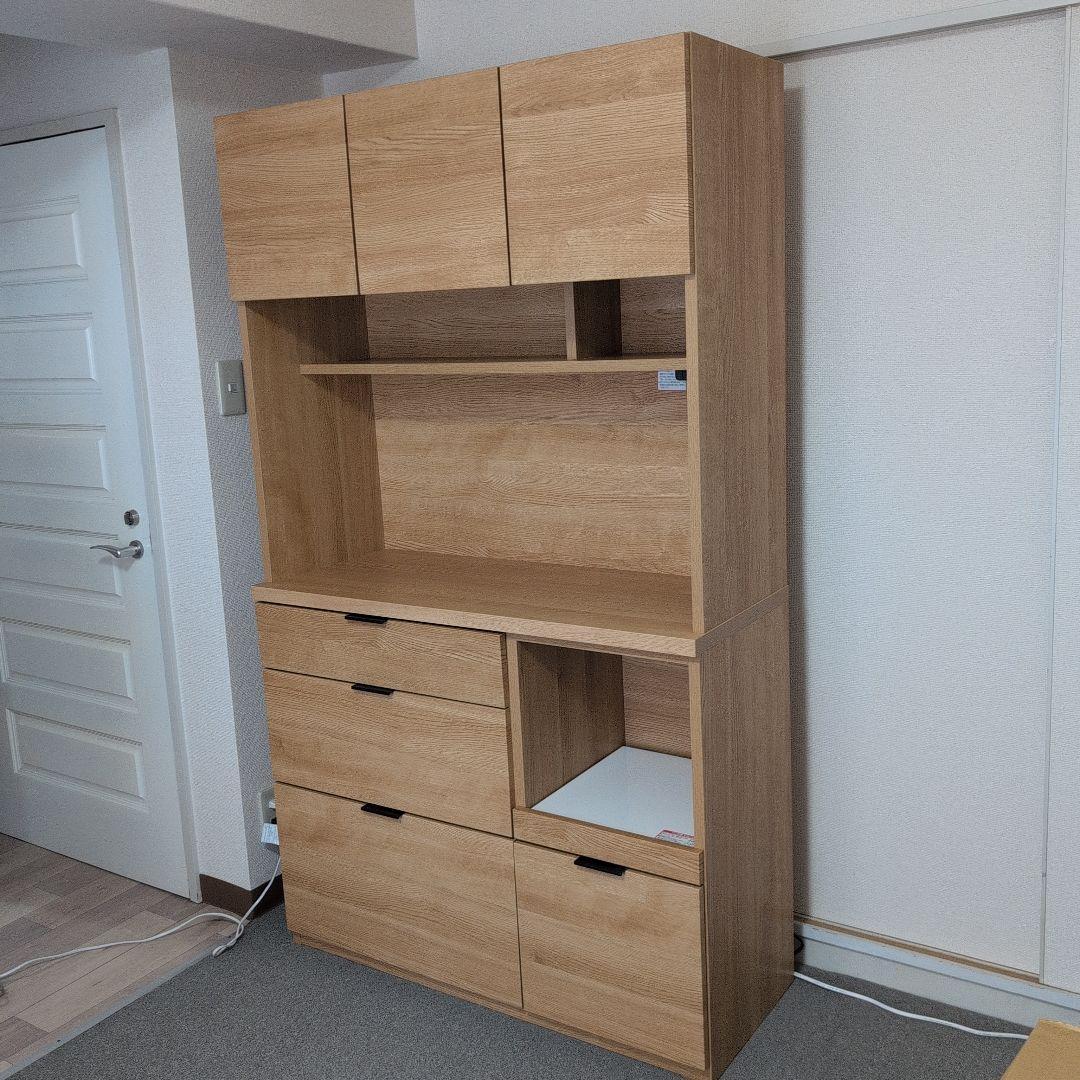 ニトリ　キッチンボード　エトナ105KB　ライトブラウン　食器棚　説明書付き