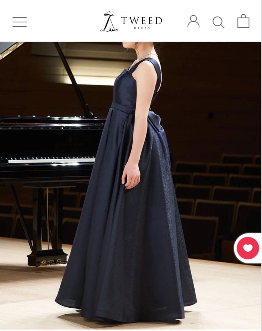 TWEED DREES ダークネイビー ロングドレスAライン 140cm 演奏会