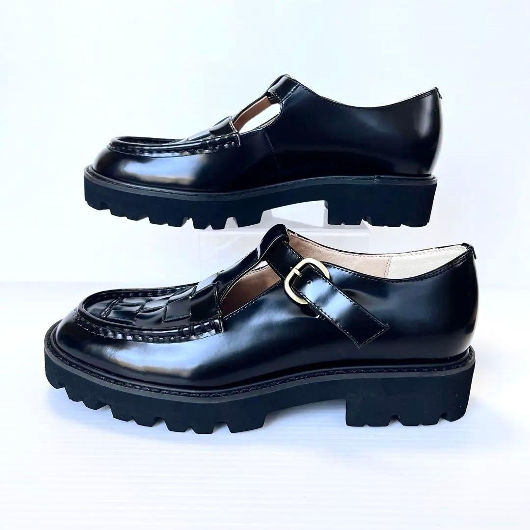 未使用✨ 【 北欧、暮らしの道具店 】 Tストラップシューズ 本革 黒 23.5