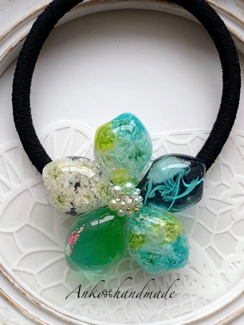 【ヘアゴム】レジン　サークル3.5㎝