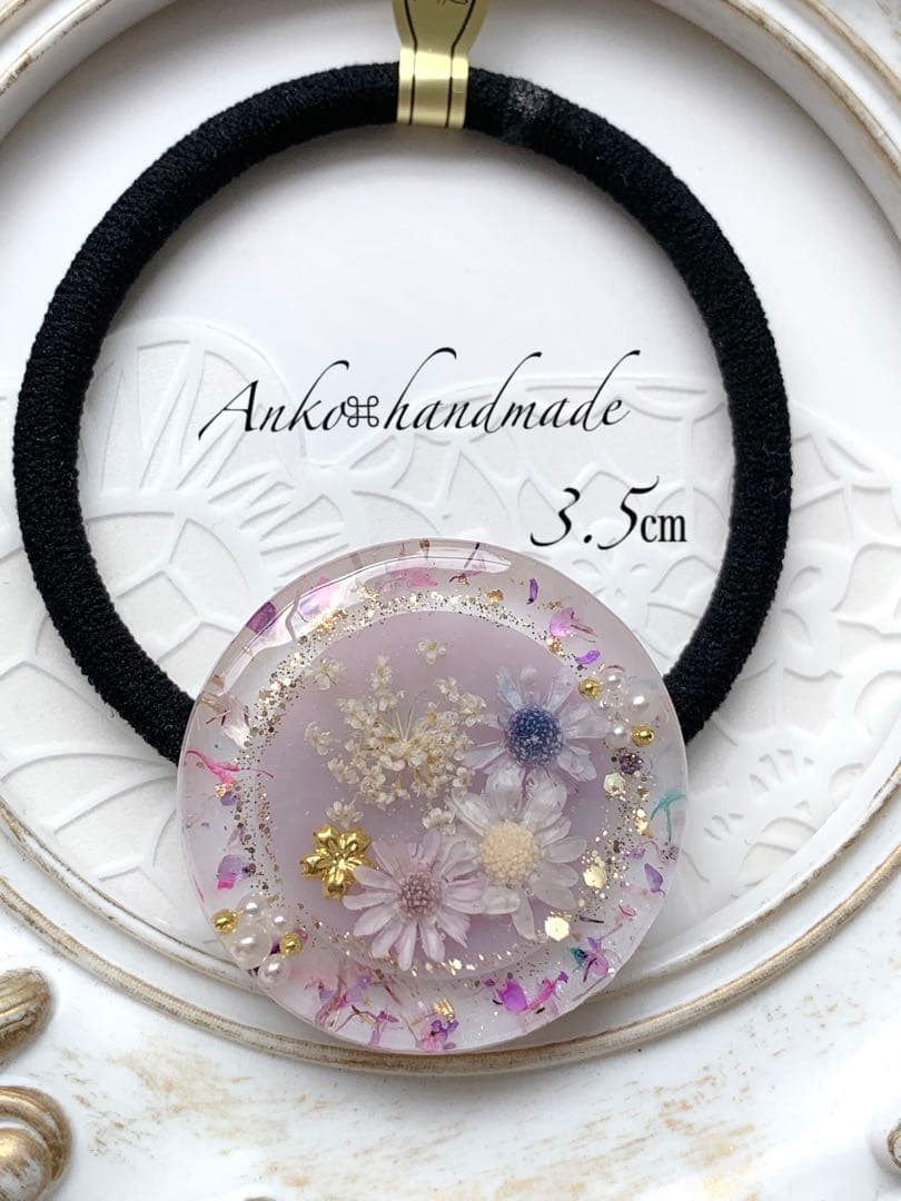 【ヘアゴム】レジン　サークル3.5㎝