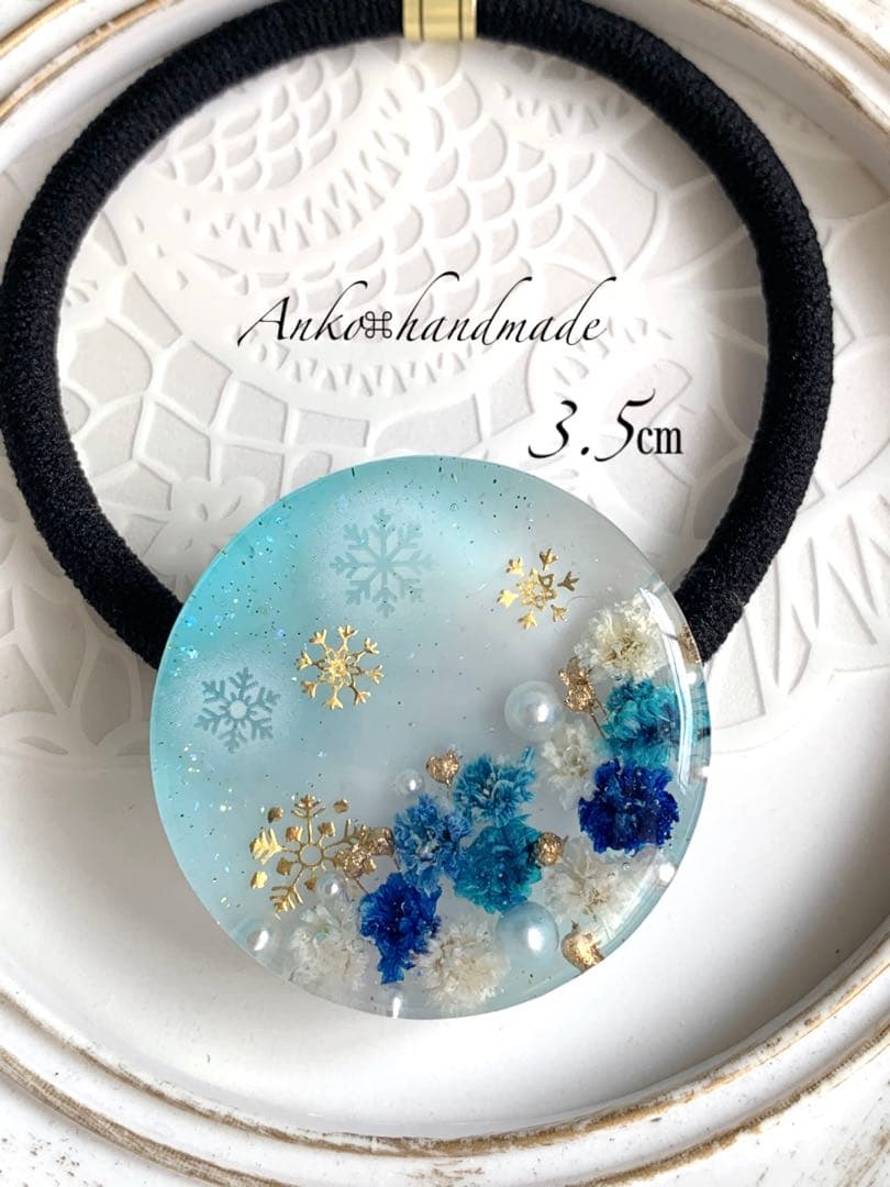 【ヘアゴム】レジン　サークル3.5㎝