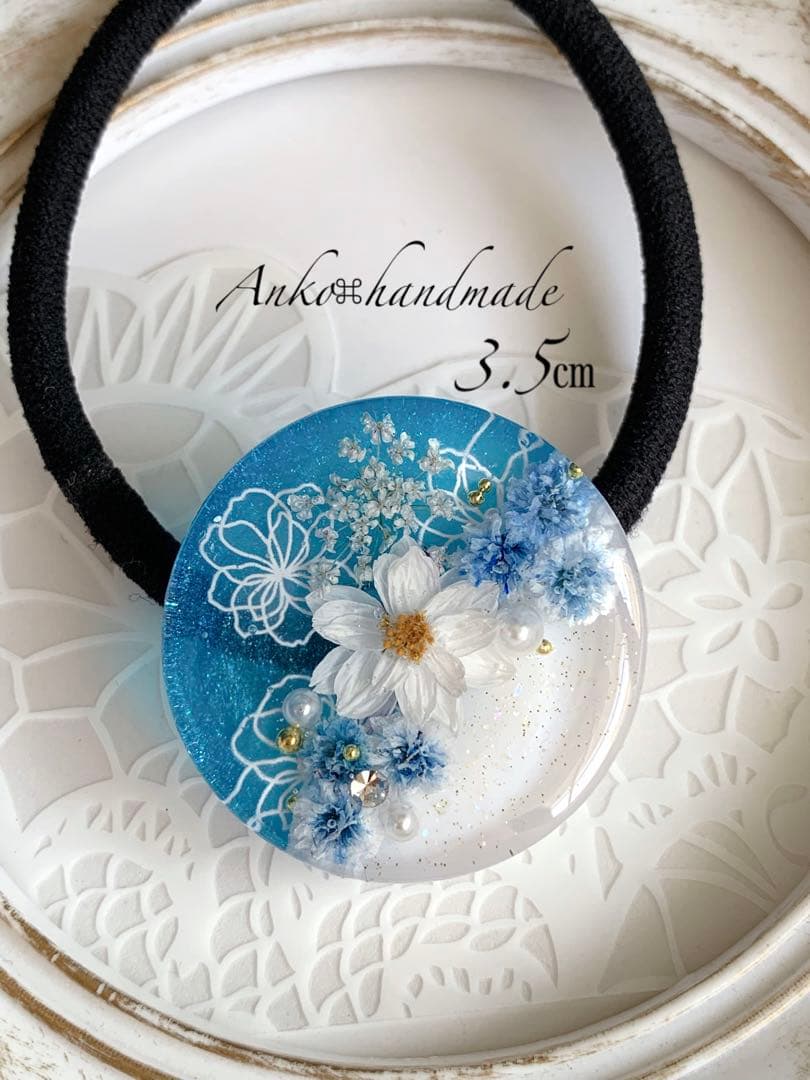 【ヘアゴム】レジン　サークル3.5㎝