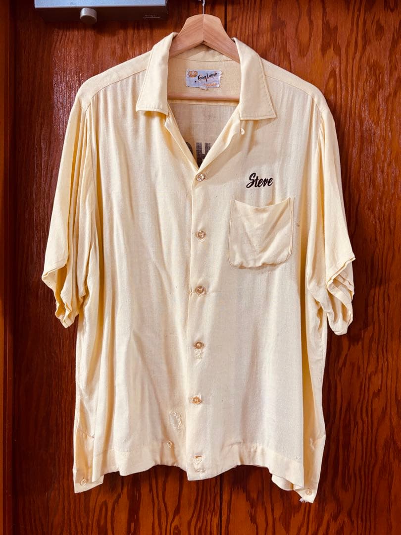 50s-60s King Louie ボーリングシャツ フロッキープリント