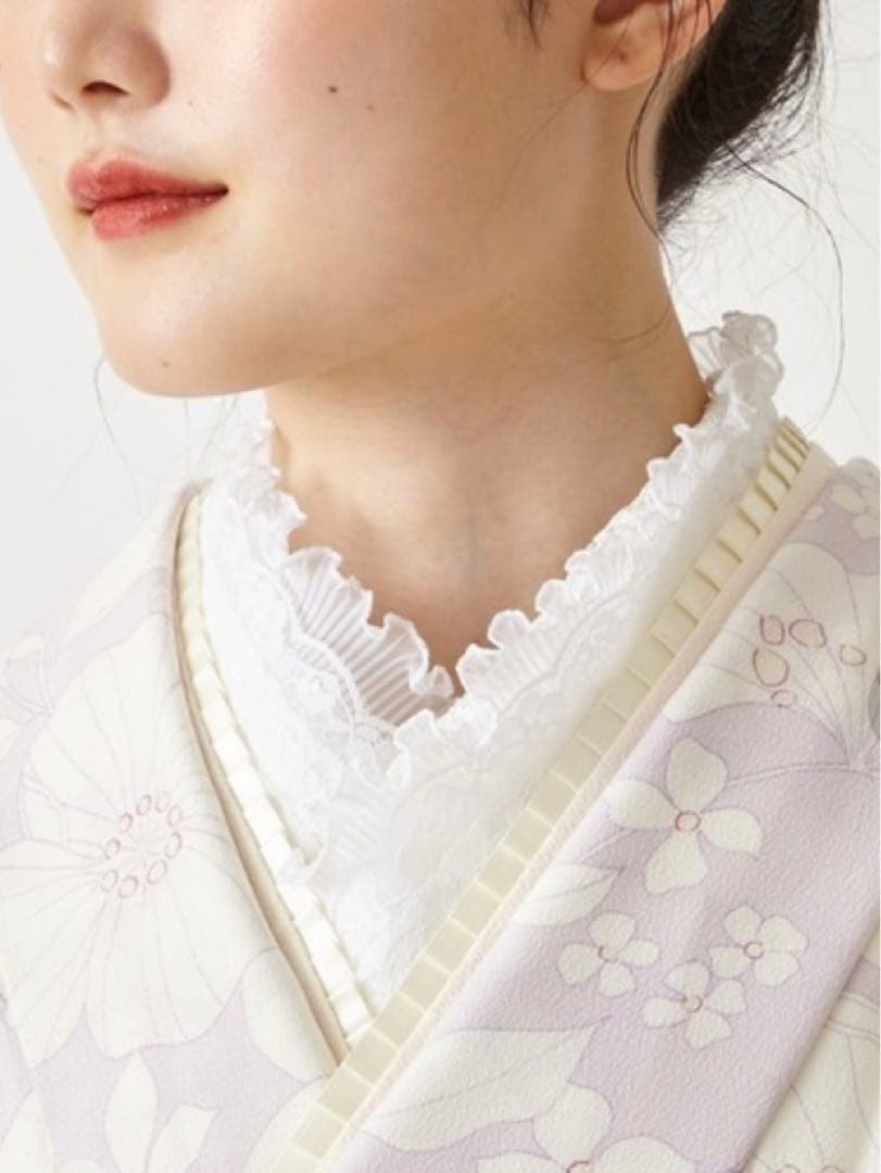 ふりふ　furifu フリルレース半衿　ホワイト