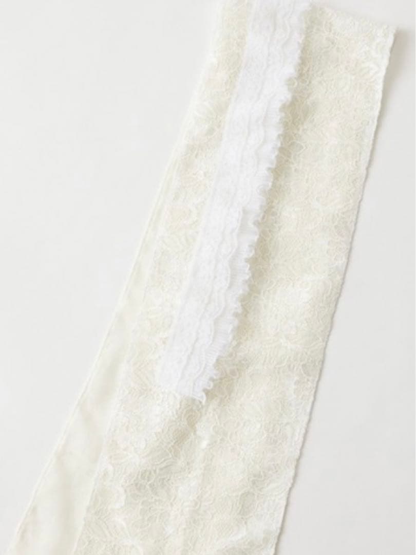 ふりふ　furifu フリルレース半衿　ホワイト