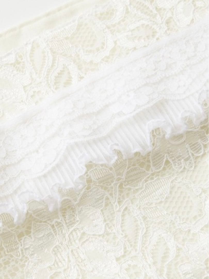 ふりふ　furifu フリルレース半衿　ホワイト