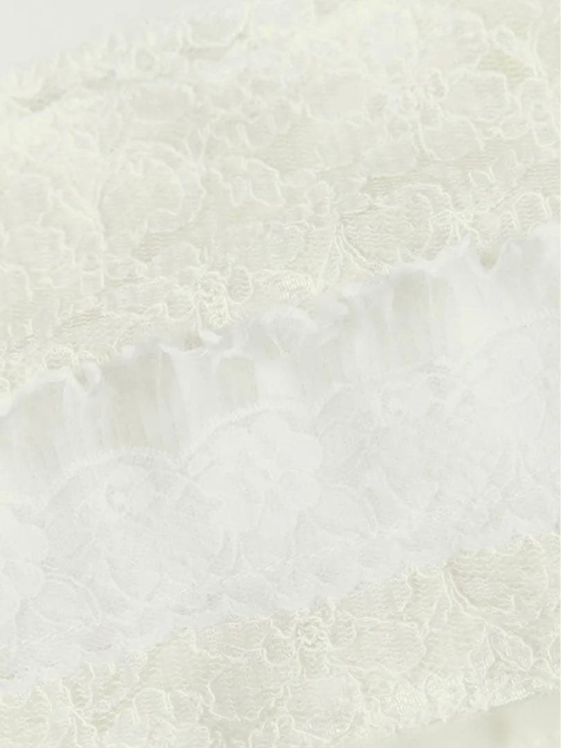 ふりふ　furifu フリルレース半衿　ホワイト