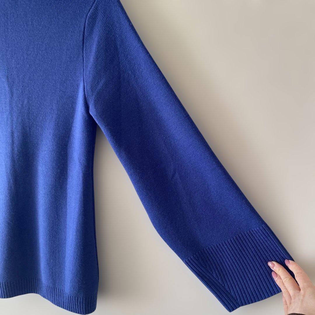 新品 VERMEIL par iena 青 ニットカーディガン 長袖 ウール混