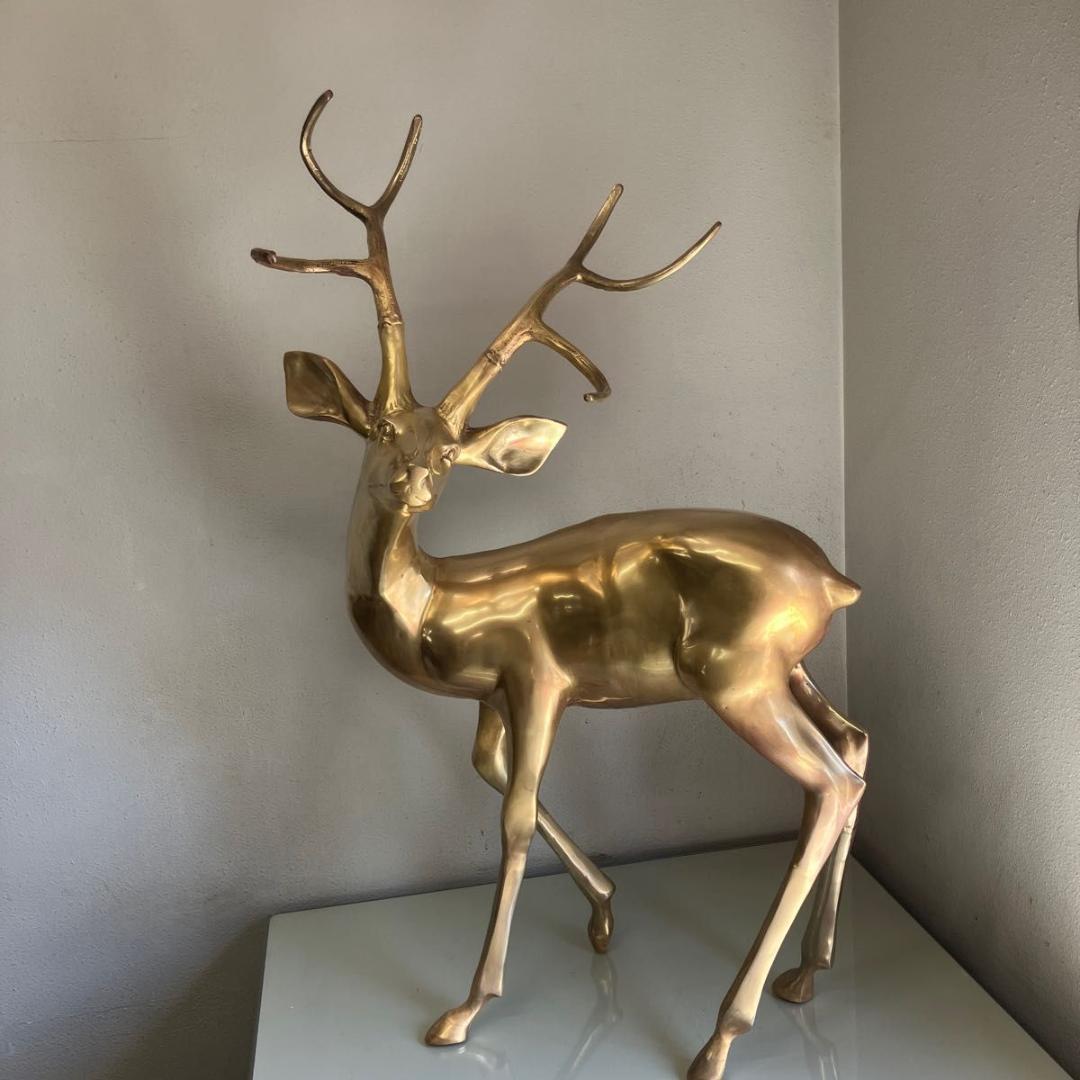 「なぎら様用」真鍮 オブジェ　鹿の彫刻／置物