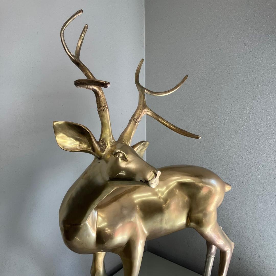 「なぎら様用」真鍮 オブジェ　鹿の彫刻／置物