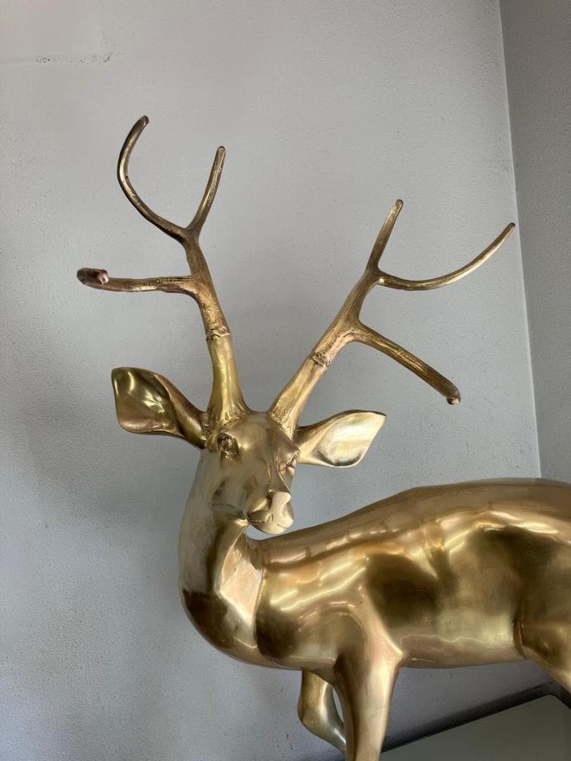 「なぎら様用」真鍮 オブジェ　鹿の彫刻／置物