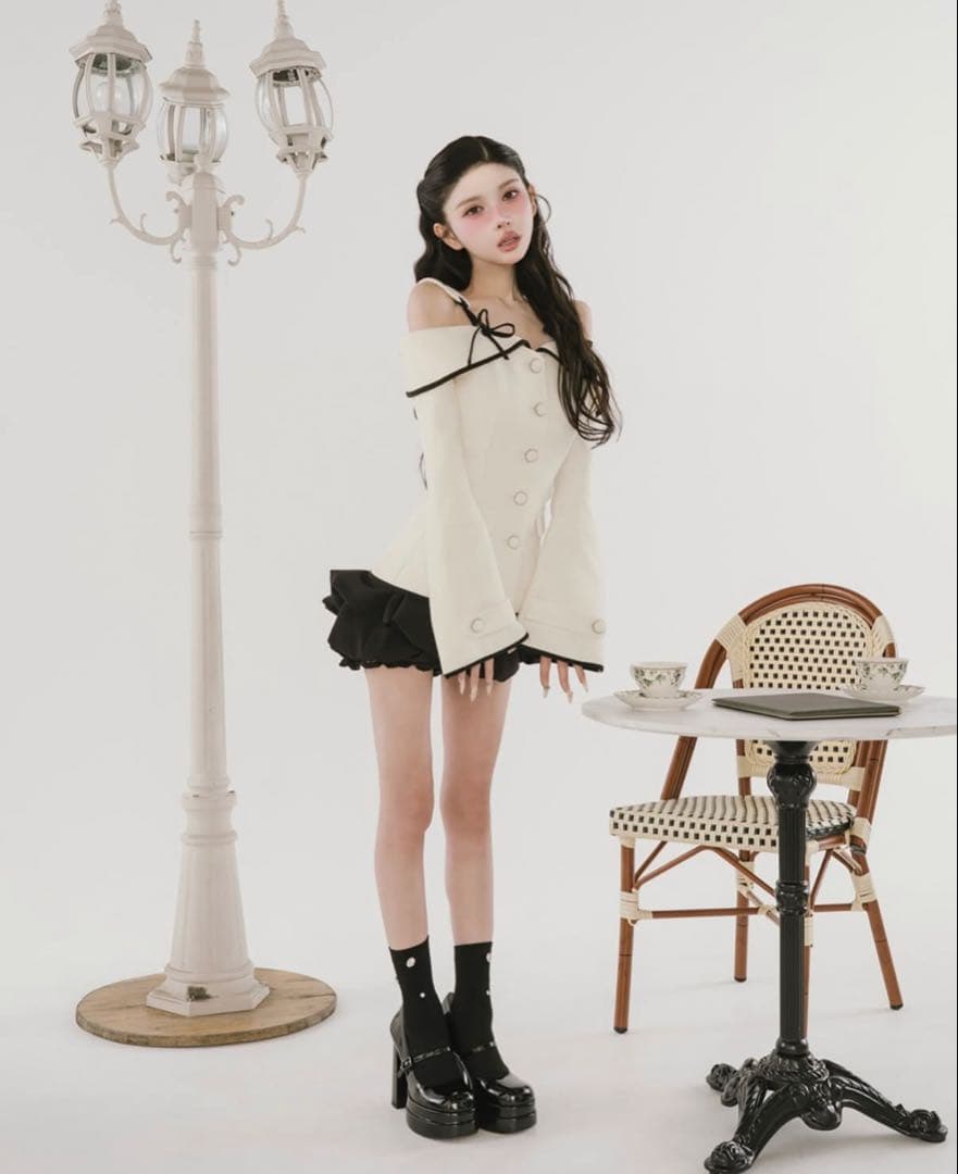 ボンディングツイードオフショルチュニック IVO M