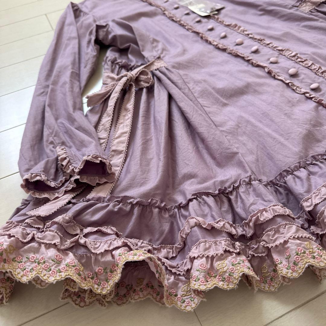 Ｍ*Ｋ様 新品未使用　薄紫 フリル付きチュニック 長袖