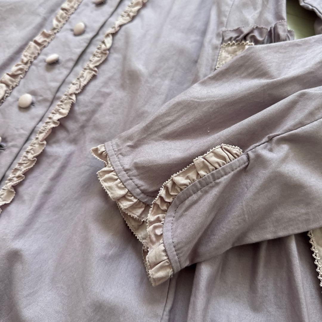 Ｍ*Ｋ様 新品未使用　薄紫 フリル付きチュニック 長袖