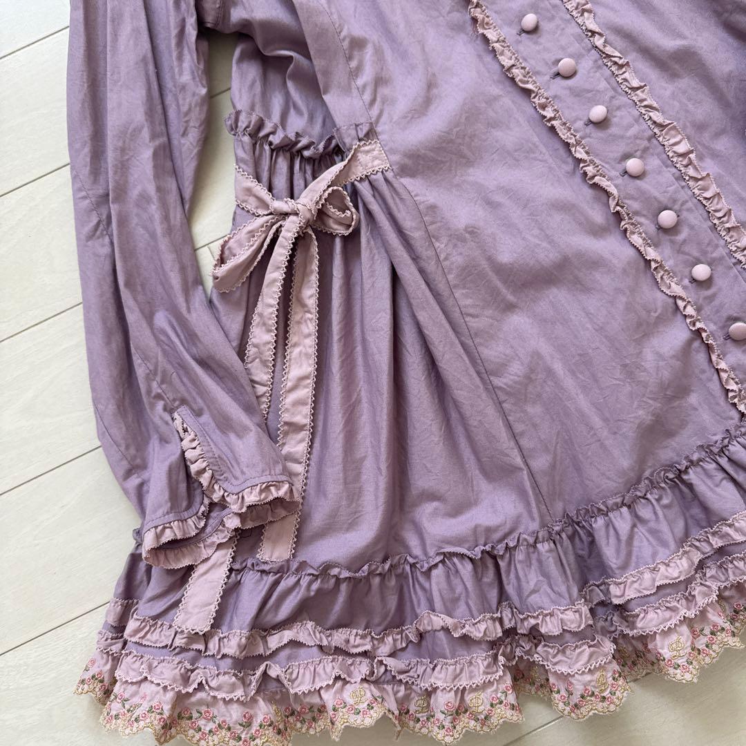 Ｍ*Ｋ様 新品未使用　薄紫 フリル付きチュニック 長袖