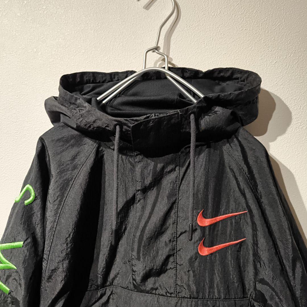 NIKE ウーヴン アノラックパーカー ハーフジップ Swoosh 刺繍ロゴ