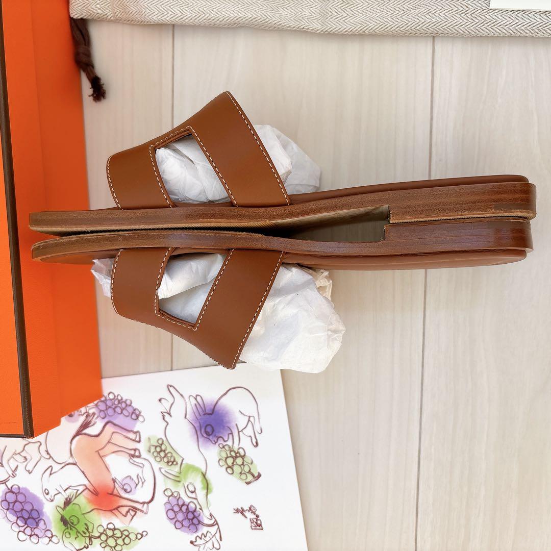 HERMES エルメス　オラン　35.5 ゴールド　裏張り済み