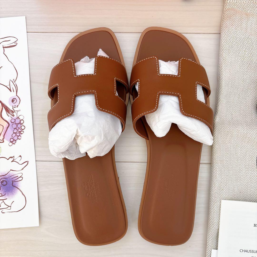 HERMES エルメス　オラン　35.5 ゴールド　裏張り済み