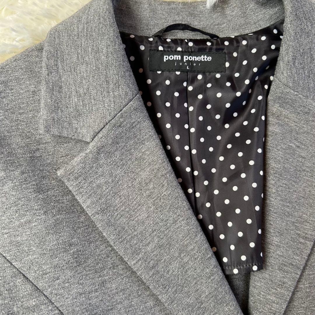 美品★pom ponette ポンポネット　グレー セレモニー　160　スカッツ