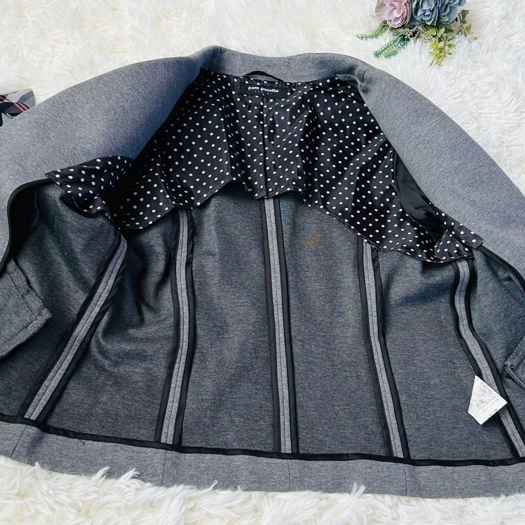 美品★pom ponette ポンポネット　グレー セレモニー　160　スカッツ