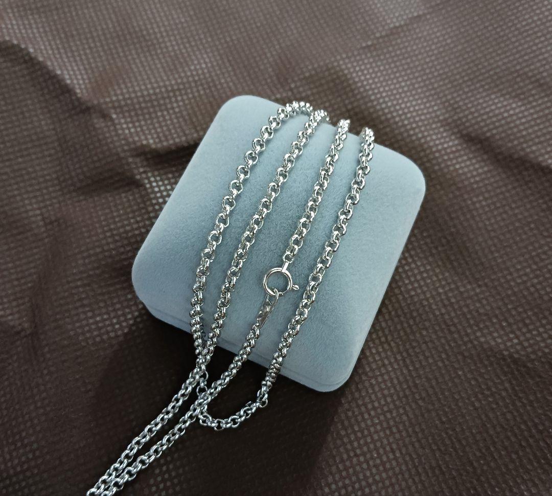 K18WG ロールチェーンネックレス