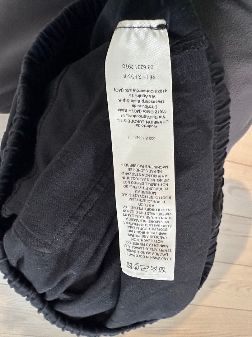 リックオウエンス　チャンピオン黒 サルエルパンツ 刺繍ロゴ入り