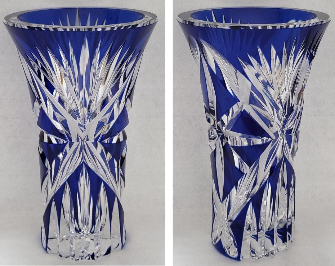 ☆美品 KAGAMI CRYSTAL / カガミクリスタル 花瓶 切子 !!