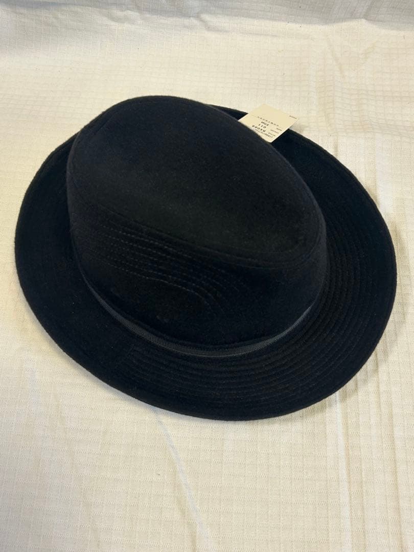 Borsalino ブラックハット 57cm 中折れ帽　ボルサリーノ