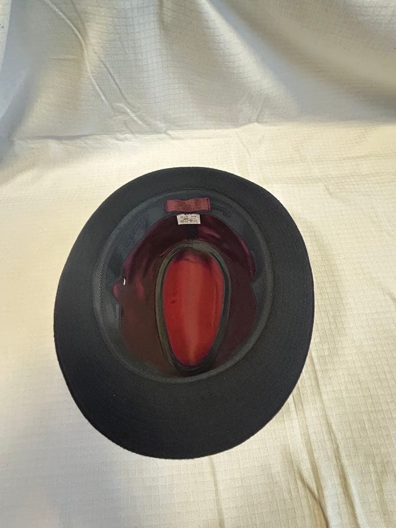 Borsalino ブラックハット 57cm 中折れ帽　ボルサリーノ