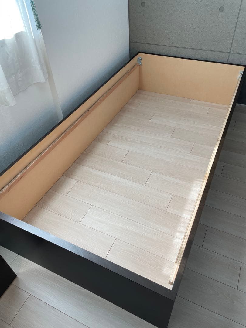 【引取限定】 シングルベッドフレーム ダークブラウン 畳