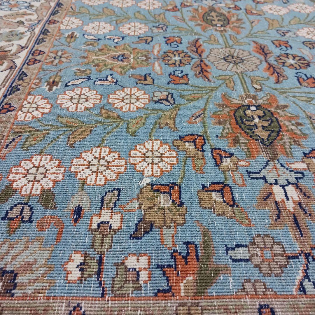 Y3135 高級トルコ絨毯 ウール 手織り 160×93㎝ 小花柄