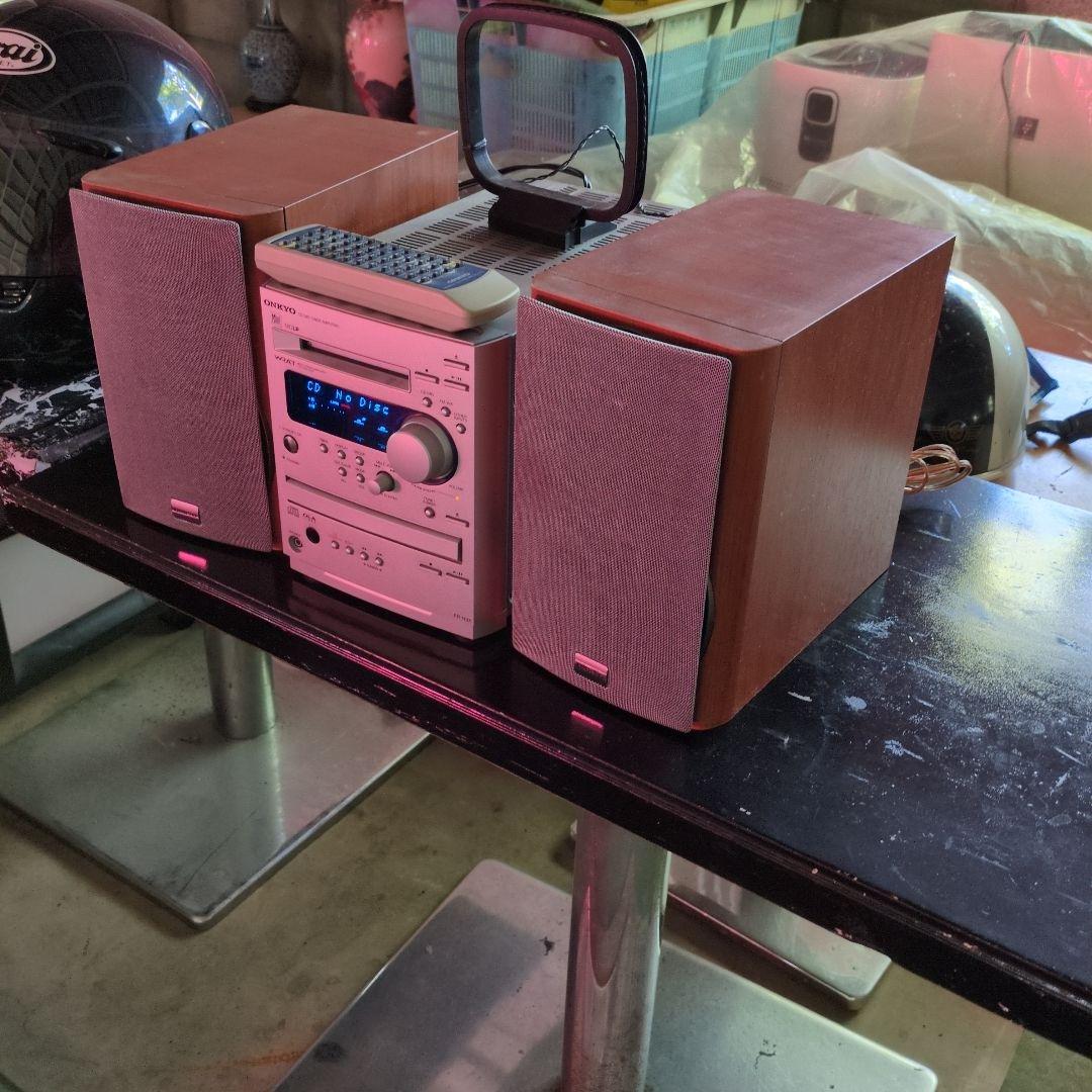 オンキョーウッド調 ミニコンポ CD、MDプレーヤー