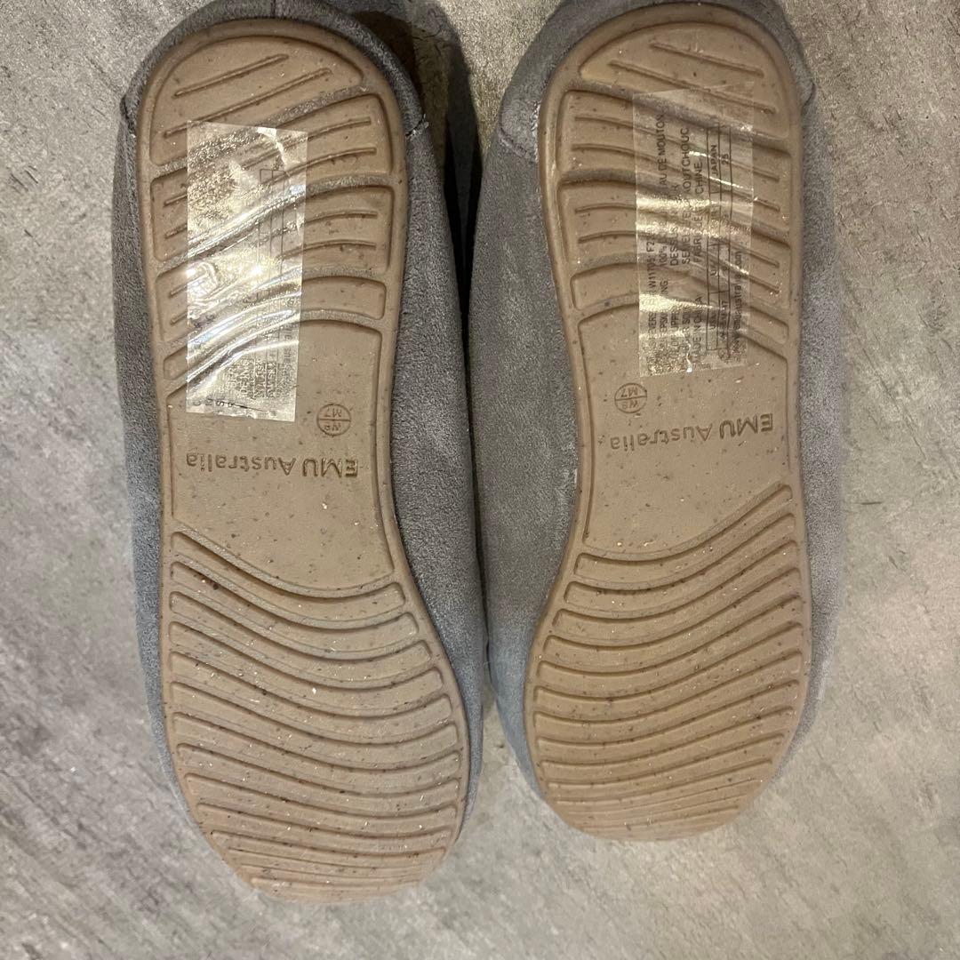 グレー スエード シープスキン モカシン 39 日本サイズ24.5センチ 新品