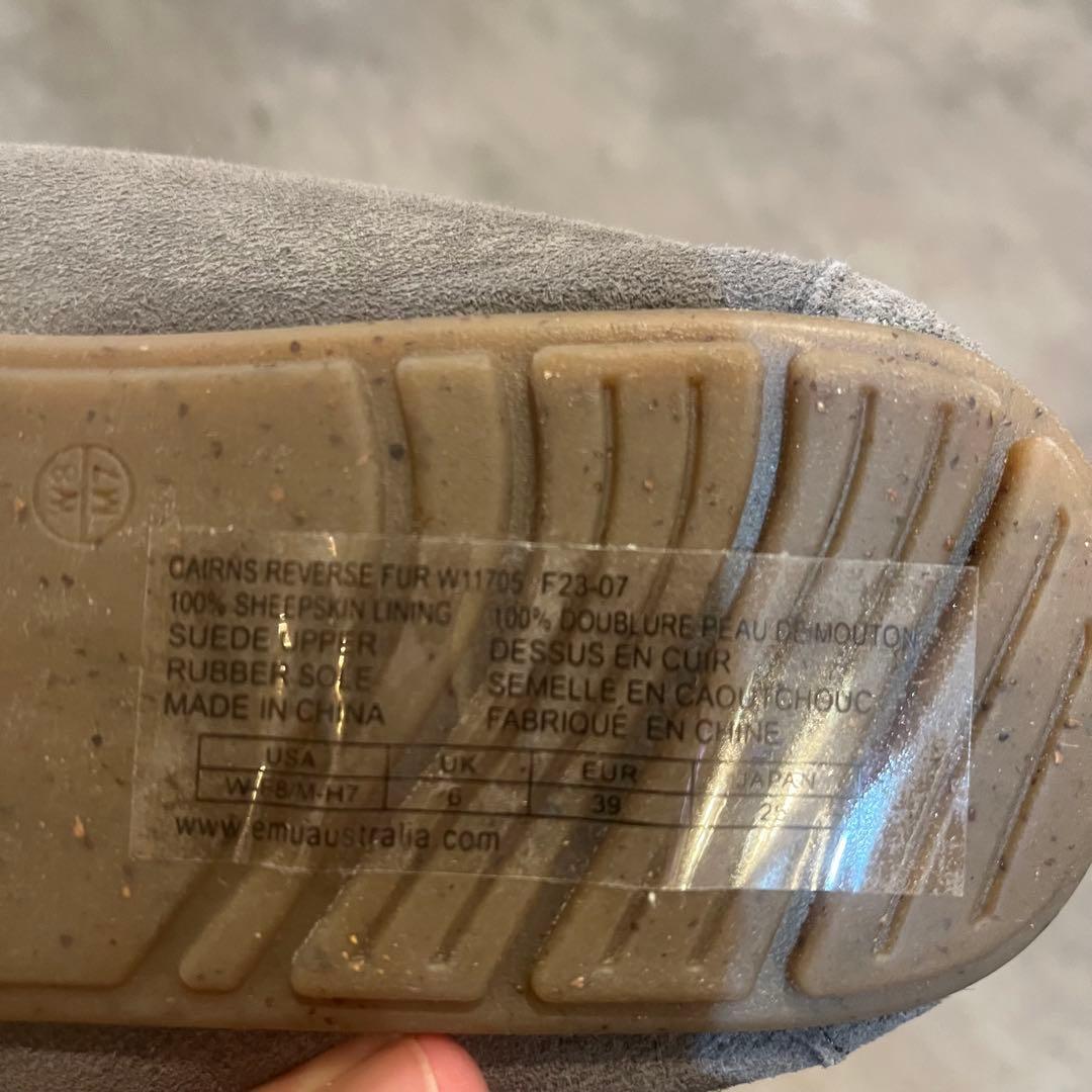 グレー スエード シープスキン モカシン 39 日本サイズ24.5センチ 新品