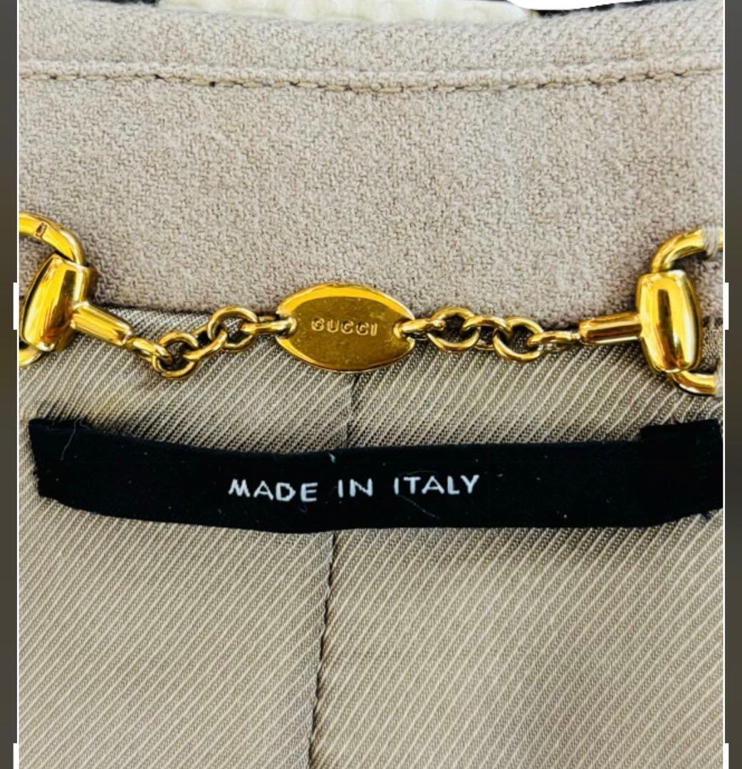 GUCCI ジャケット 38 ベージュ カシミヤ混 グッチテーラードジャケット