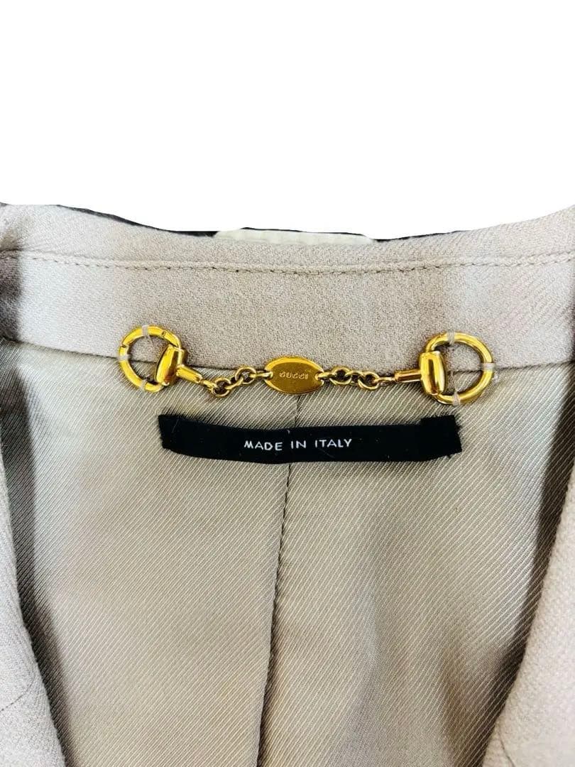 GUCCI ジャケット 38 ベージュ カシミヤ混 グッチテーラードジャケット