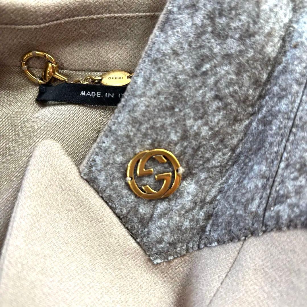 GUCCI ジャケット 38 ベージュ カシミヤ混 グッチテーラードジャケット