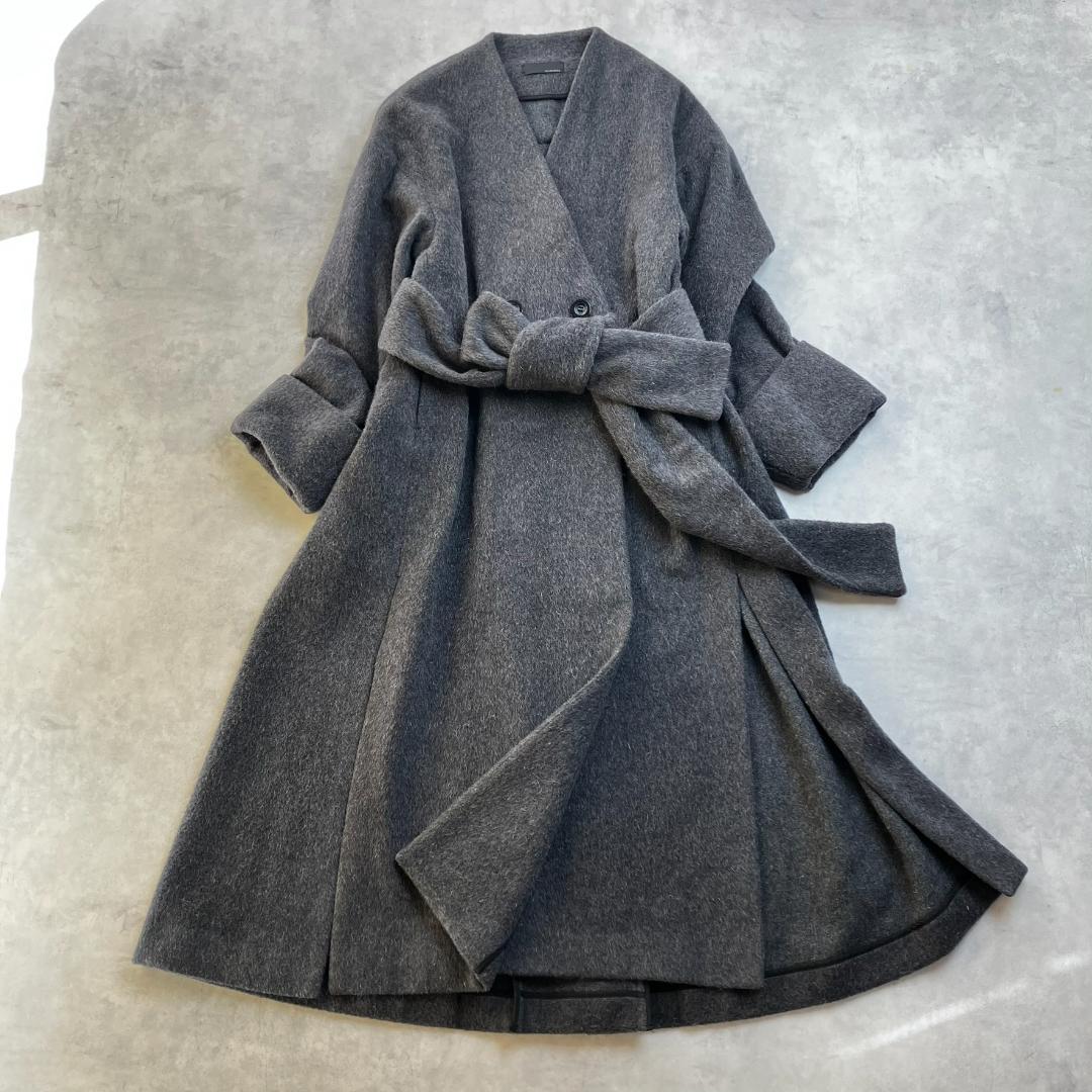 美品　スタイリング　ケイシラハタ　シャギーウールノーカラーボリュームコート754