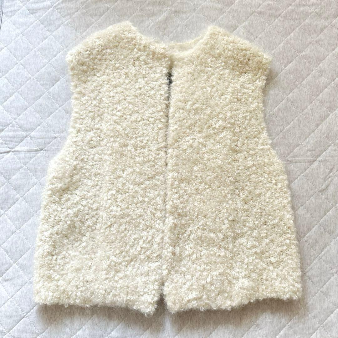 mqk　Chaosルーロウニットベストオフホワイト モヘア