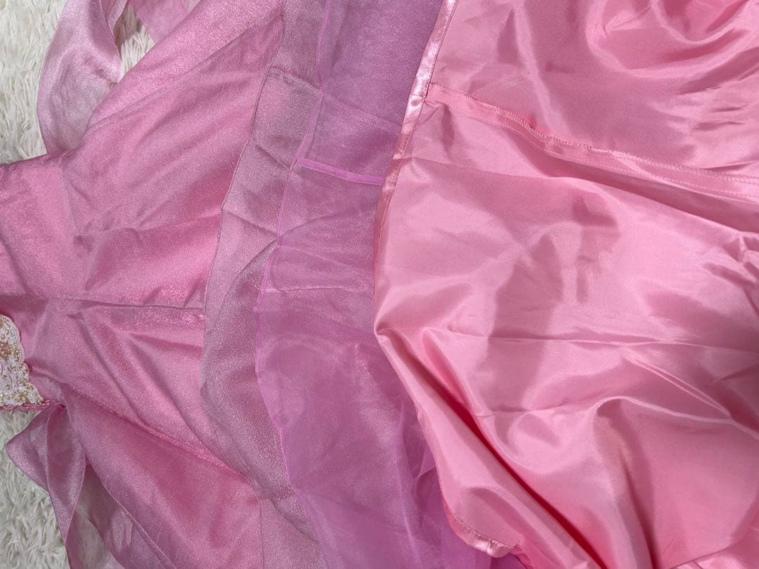 DRESS BLACKビーズロングドレス Mサイズ ピンク演奏会パーティ