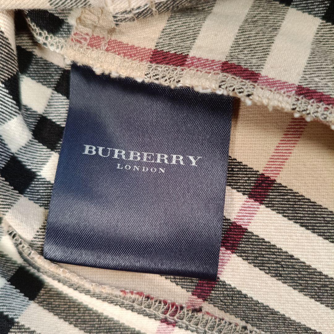 美品✨バーバリーロンドン　クロップドチェックデニムジャケット　UK8　レディース