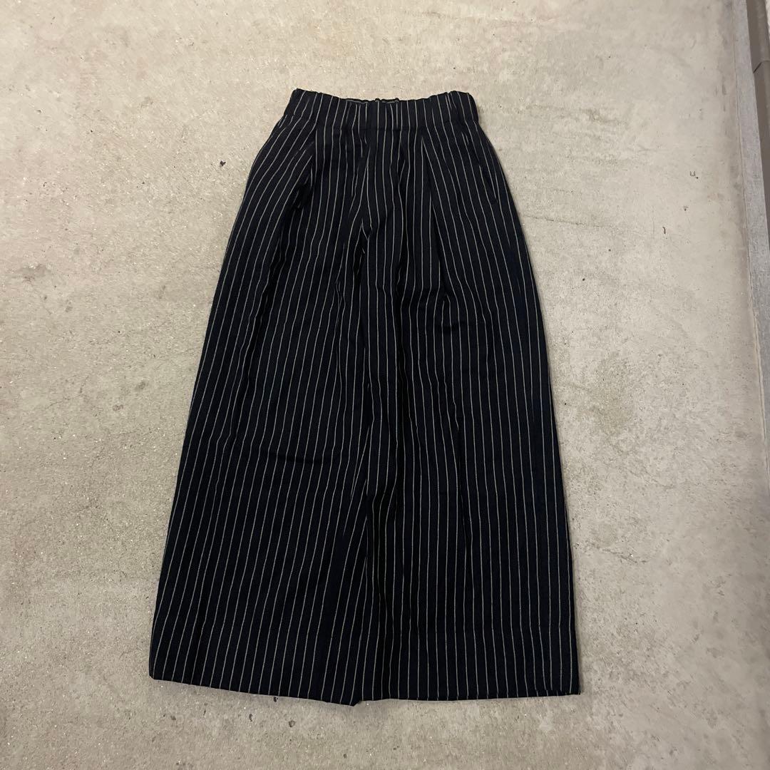 DRIES VAN NOTEN ブラック　ストライプトラウザーズ