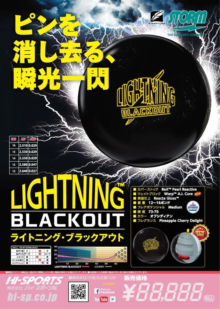 送料込み【新品】ライトニング・ブラックアウト　ストーム　15ポンド4オンス 1