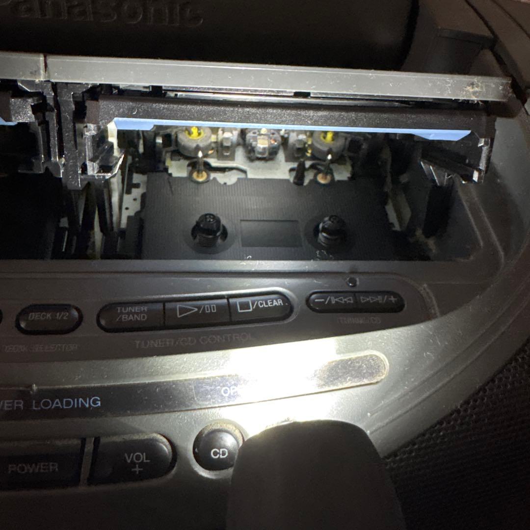 PanasonicポータブルCDプレーヤー Wカセット 電池でコードレス可