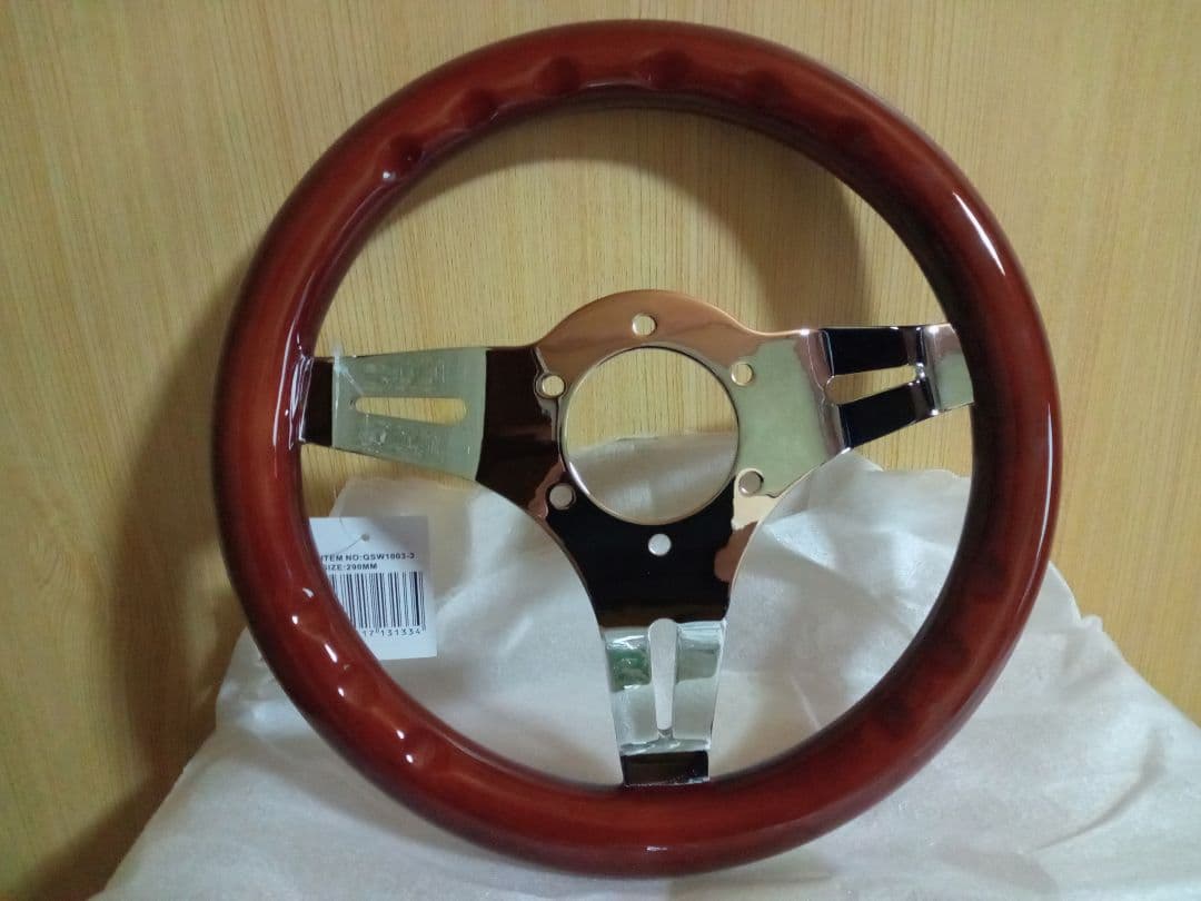 ウッドステアリング　小径　29cm 旧車　新品　290mm